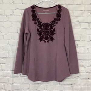 Soft Surroundings textured long sleeve top